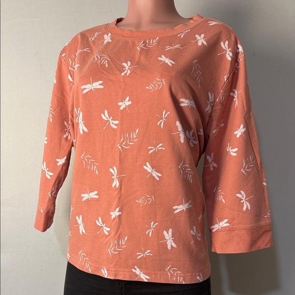 Bonnie Evans Dragon Fly Print Top Women’s Relax Fit Half Sleeve Size 2X - Picture 1 of 8